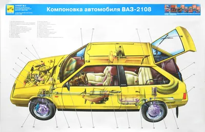 Иллюстрация 8 из 16 для Устройство автомобилей ВАЗ-2107, ВАЗ-2108 (комплект  из 20 плакатов) |