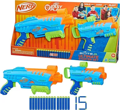 Игровой набор бластеров Elite junior Ultimate Starter NERF (15 патронов)  F6369 (ID#1927216874), цена: 1089 ₴, купить на Prom.ua