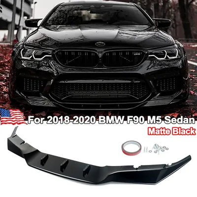 FOR 2018-2020 BMW M5 F90 LCI GTS STYLE GLOSSY BLACK FRONT BUMPER LIP  SPLITTER | eBay
