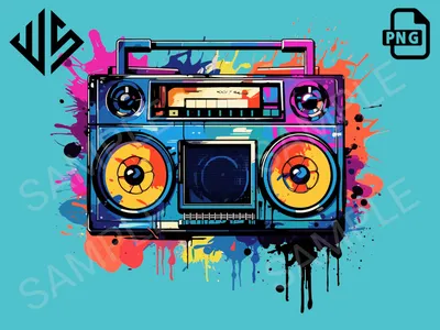 Retro Boombox from the 80's, vintage boombox Stock Illustration | Adobe  Stock
