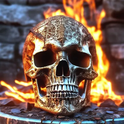 [63+] Картинки череп в огне обои