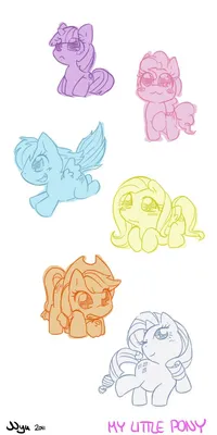 Kawaii Chibi Pony Horse Coloring Page · Creative Fabrica