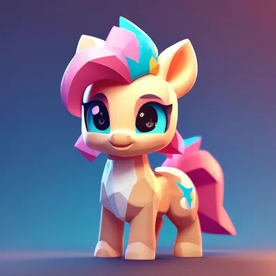 ArtStation - Rainbow Chibi Pony