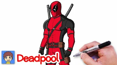 Deadpool в полный рост, с плюшевой…» — создано в Шедевруме