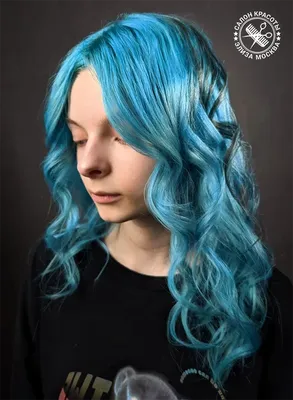 Девушка с синими волосами - 62 photo