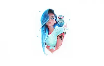 Девушка с голубыми волосами арт - фото и картинки: 31 штук
