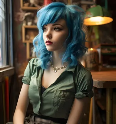 Девушка с голубыми волосами - фото и картинки: 30 штук
