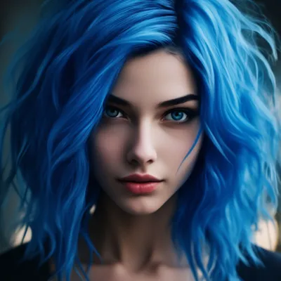 Девушка с голубыми волосами арт - фото и картинки abrakadabra.fun