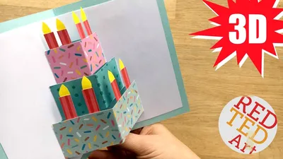 Easy Pop Up Birthday Card DIY - Red Ted Art - Kids Crafts