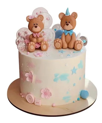 Заказать торт для 2 детей с мишками от 3 090 ₽ – доставка по Москве,  изготовление на заказ