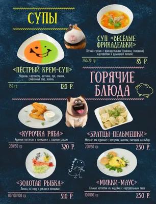 Разработка дизайна меню. 5 примеров детского меню | Waitron.Menu Blog