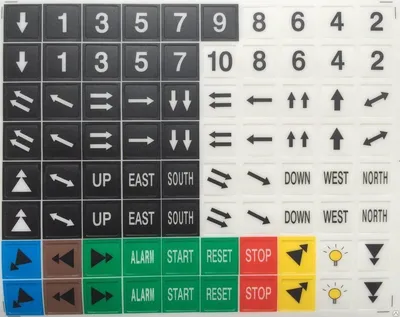Набор тактильных наклеек для маркировки кнопок лифта №4 для слабовидящих и  слепых