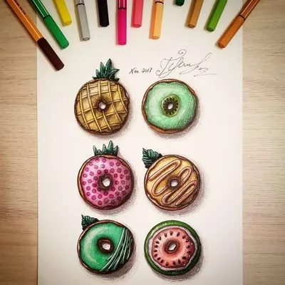 [86+] Картинки для срисовки пончик обои