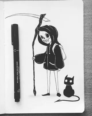 Рисунки черной ручкой для срисовки необычные - 35 фото