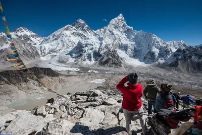 Himalayas Mount Everest panoramic sunset landscape Wall Mural | Everest