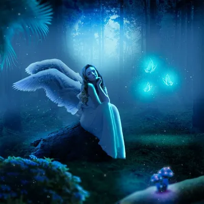 Beautiful Fantasy Angel with Huge Wings in Heaven · Creative Fabrica