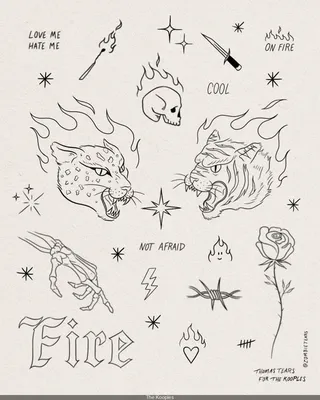 A custom tattoo flash sheet with 5, 10, or 15 single tattoo designs. |  Upwork