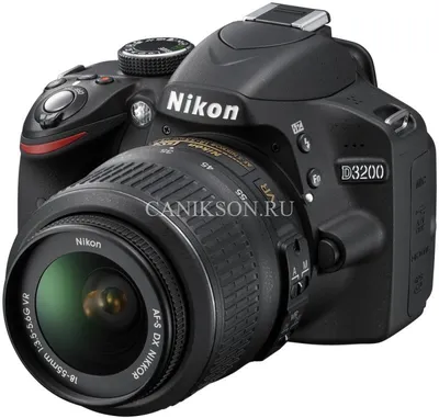 Купить Фотоаппарат Nikon D3200 Kit 18-55mm f/3.5-5.6 VR, черный по цене 23  000 руб. в интернет магазине Canikson