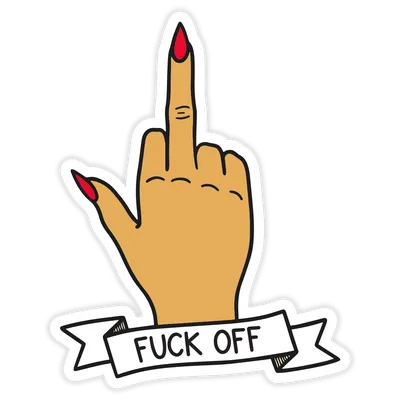 Hand gesture, Fuck You, symbol. Middle finger sign. Cartoon vector  illustration, sticker Stock Vector | Adobe Stock