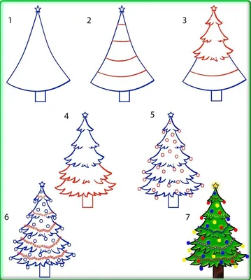 Красивая елка для срисовки карандашом - 77 фото