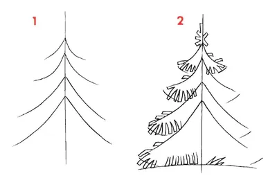 Елка рисунок маленькая - 78 фото