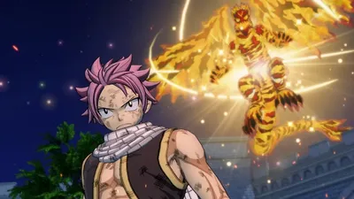 Fairy Tail Natsu Dragneel with Fire Sticker - Free PNG Download