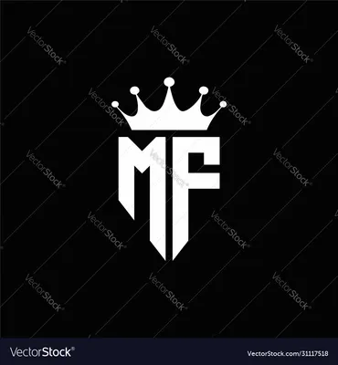 Mf logo monogram emblem style with crown shape Vector Image