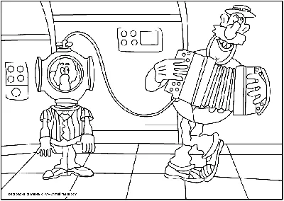 Раскраска Гангстер и сыщик | Раскраски Приключения капитана Врунгеля