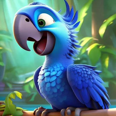 Голубой попугай мультик рио» — создано в Шедевруме