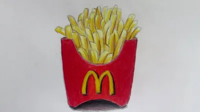 Как нарисовать картошку фри из макдональдса - 30 фото