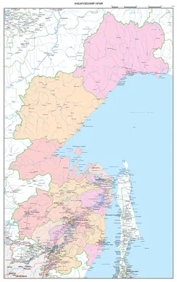 Хабаровский край. Физическая карта - Регионы - Каталог | Каталог векторных  карт