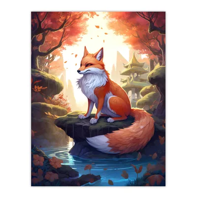 Kitsune The Mythical Fox Digital Art Illustration Stock Photo, Picture and  Royalty Free Image. Image 199434899.