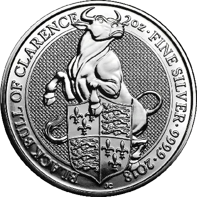 Монета инвестиционная Великобритания 5 фунтов 2023 Королевские звери  Тюдоров - Бык Кларенса цена 8 290 руб. | Интернет-магазин евромонета.рф