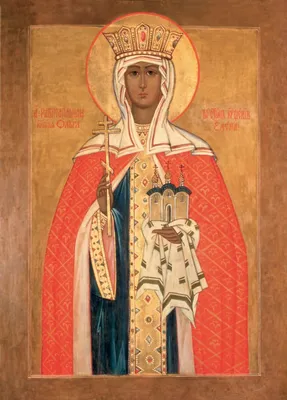 Купить рукописную икону Святой равноапостольной княгини Ольги в Москве с  бесплатной доставкой по России