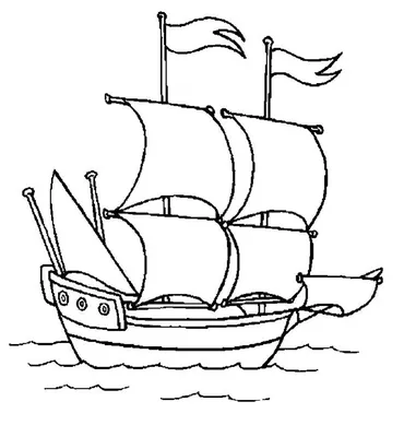 Корабль краски детей в море. Ребенок пиратский корабль и океанские волны  рисования Иллюстрация штока - иллюстрации насчитывающей природа, ребенок:  201617361