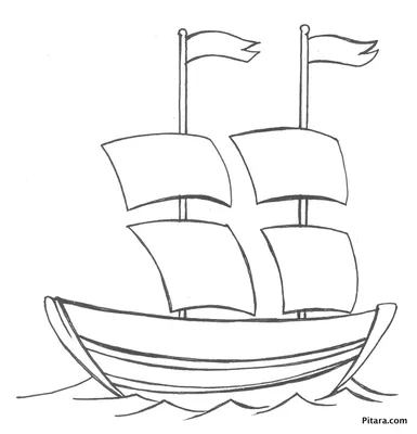 Пиратский корабль рисунок - 78 фото