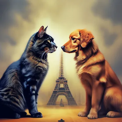 Кошки против собак, гладиаторский бой…» — создано в Шедевруме