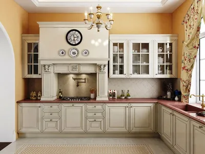 Кухня классика из массива ольхи белая №30. Фото кухни.