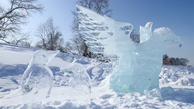 Зимний дворец Дед Мороза из льда …» — создано в Шедевруме