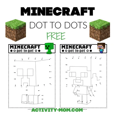 Minecraft Dot to Dots (free printable) - The Activity Mom