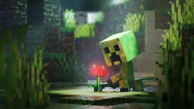 Creeper Render Acid Green Minecraft Wallpaper by patrika