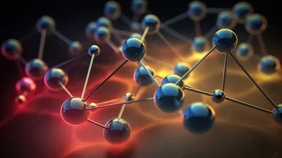 несколько молекул в форме молекулы с цветным фоном, картинка атомы молекулы,  атом, молекула фон картинки и Фото для бесплатной загрузки