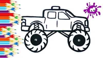 How to draw a MONSTER TRUCK step by step - YouTube