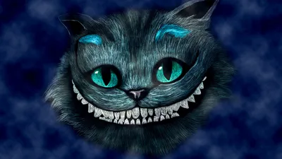 Картинки алиса в стране чудес, alice in wonderland, Чеширский кот, cheshire  cat, голова, синий, улыбка - обои 1920x1080, картинка №51415