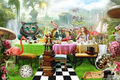 Обои на рабочий стол Улыбаущийся Чеширский кот из фильма Alice in  Wonderland / Алиса в стране чудес, обои для рабочего стола, скачать обои,  обои бесплатно