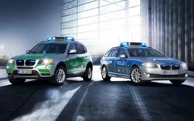 Обои для рабочего стола BMW полицейский машины