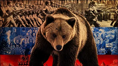 Обои медведь, символика, флаг, россия, война, бойцы, достопримечательности  картинки на рабочий стол, фото скачать бесплатно