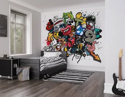 Разрисованные стены в комнате подростка | Смотреть 31 идеи на фото бесплатно