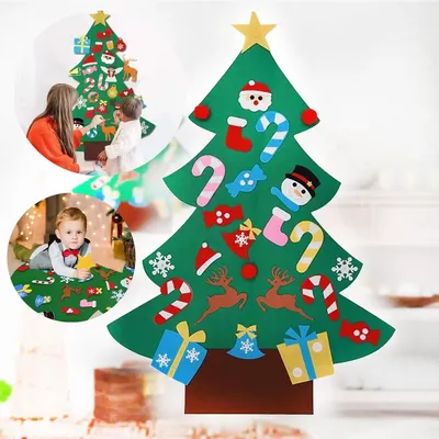 Детская елочка с игрушками из фетра Chrismas Free / Новогодняя елка для  детей с игрушками на липучках | My Life Stuff