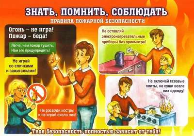 Стенд с правилами пожарной безопасности и поведения при пожаре для детей  Стенды для детских садов ДОУ и школ